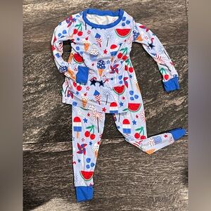 Little Sleepies Stars, Stripes & Sweets size 2T two-piece bamboo Pajamas